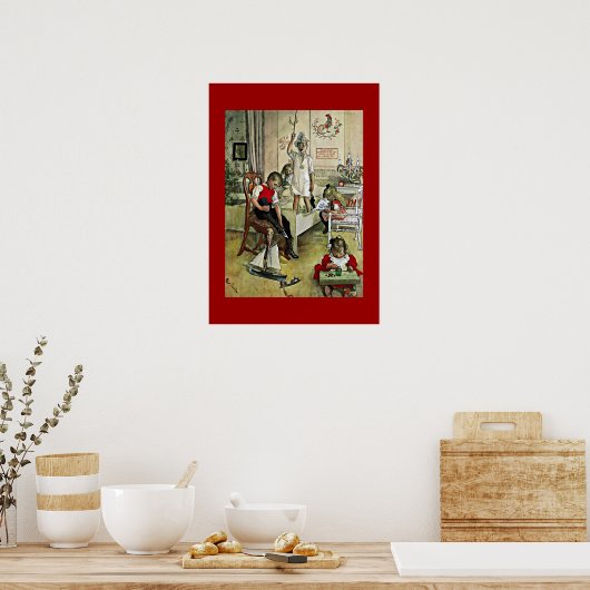 Carl Larsson Kunst: Weihnachtsmorgen, Poster (Küche)