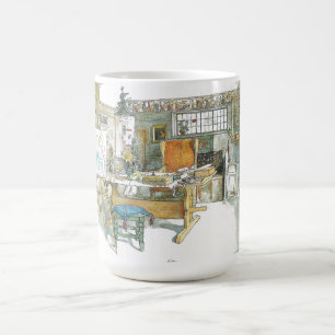 Carl Larsson Künstlerstudio Arbeitszimmer Aquarell Kaffeetasse