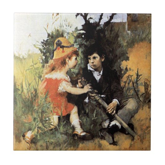 Carl Larsson Kunstwerk, Clair Obscur, Fliese (Vorderseite)