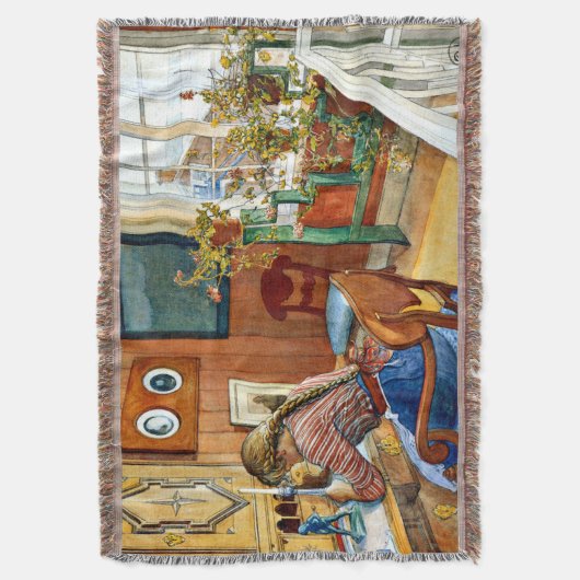 Carl Larsson Kunstwerk, Correspondence Throw Blank Decke (Vorderseite Vertikal)