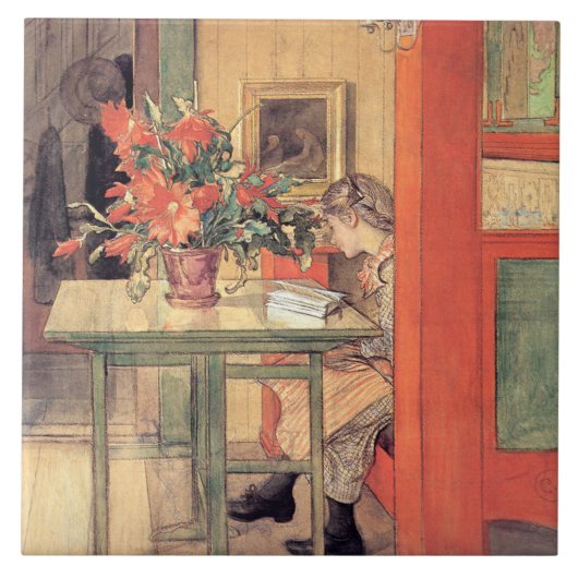 Carl Larsson - Lisbeth Reading Fliese (Vorderseite)