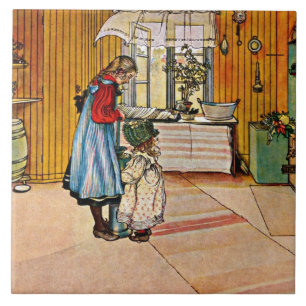 Carl Larsson Malerei, Die Küche, Fliese