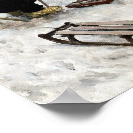 Carl Larsson Open-Air-Malerin. Winter-Motif Poster (Ecke)