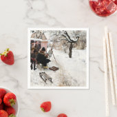 Carl Larsson Open-Air-Malerin. Winter-Motif Serviette (Beispiel)