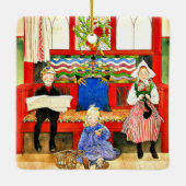 Carl Larsson - Papa, Mama, Child, Fine Art Keramikornament (Rückseite)