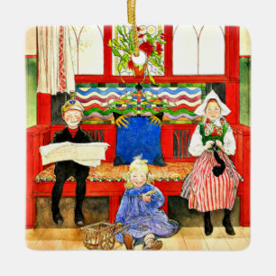 Carl Larsson - Papa, Mama, Child, Fine Art Keramikornament