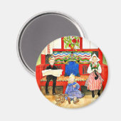 Carl Larsson - Papa, Mama, Child, Fine Art Magnet (Vorderseite/Rückseite)