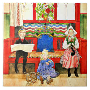 Carl Larsson - Papa, Mama, Kind, Kunst Fliese
