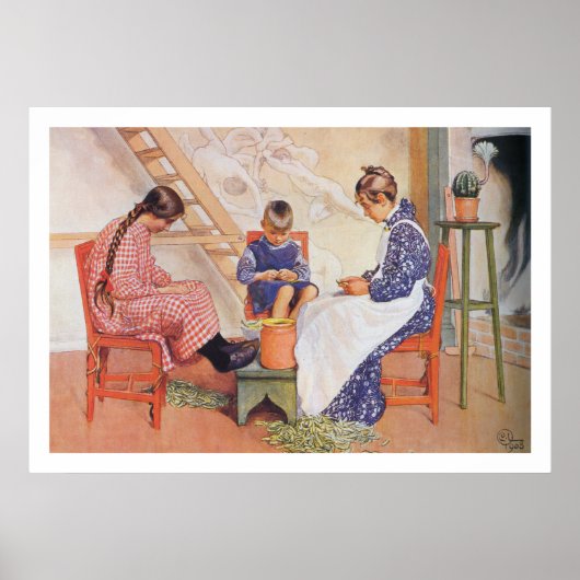 Carl Larsson Sie Shells Peas Fine Art Print Poster (Vorne)