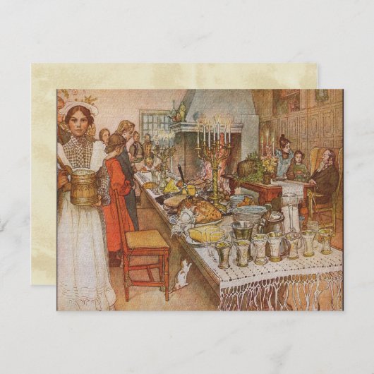 Carl Larsson Skandinavier Weihnachtsabend Einladung (Vorne/Hinten)