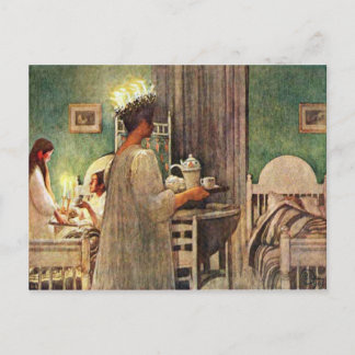 Carl Larsson St. Lucia Tag Weihnachten in Schweden Postkarte
