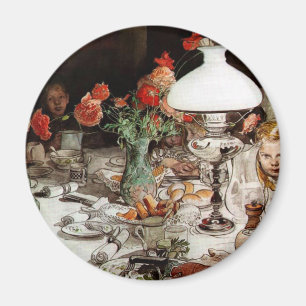 Carl Larsson - Um die Lampe Magnet