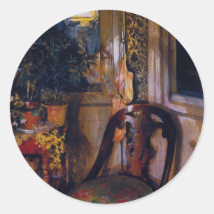 Carl Larsson Vintag die Spielzeugecke Runder Aufkleber