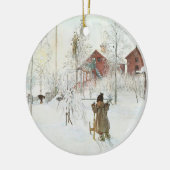 Carl Larsson-Weihnachten in Schweden Keramik Ornament (Links)