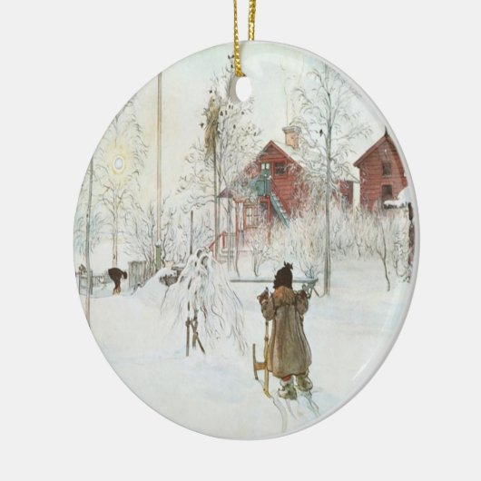 Carl Larsson-Weihnachten in Schweden Keramik Ornament (Links)
