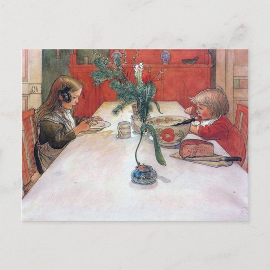 Carl Larsson Weihnachts-Abend Feiertagspostkarte (Vorderseite)