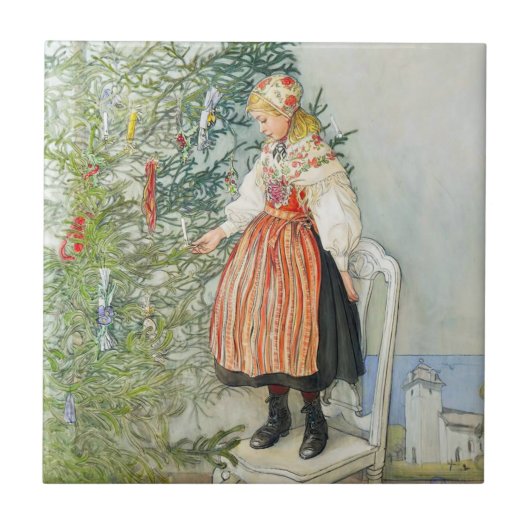 Carl Larsson Weihnachtsbaum Fliese (Vorderseite)