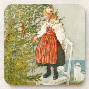 Carl Larsson Weihnachtsbaum Konfetti Vintage Untersetzer