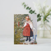 Carl Larsson-Weihnachtsbaum-Postkarten-Postkarte Feiertagspostkarte (Stehend Vorderseite)