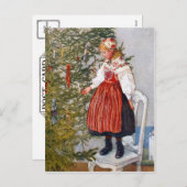 Carl Larsson-Weihnachtsbaum-Postkarten-Postkarte Feiertagspostkarte (Vorne/Hinten)