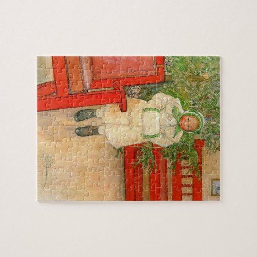 Carl Larsson-Weihnachtsmädchen mit Winter-Muffe Puzzle (Horizontal)