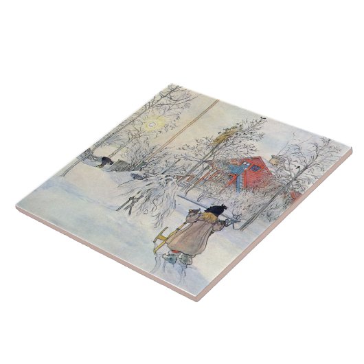 Carl Larsson-Winter-Schnee-Szenen-Kunst Fliese (Seite)
