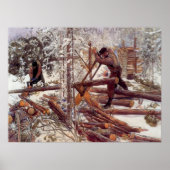 Carl Larsson Woodcutters im Wald Poster (Vorne)