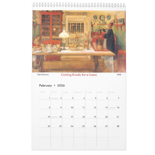 Carl Larssonnahrungsmittel-und Kalender (Feb 2026)