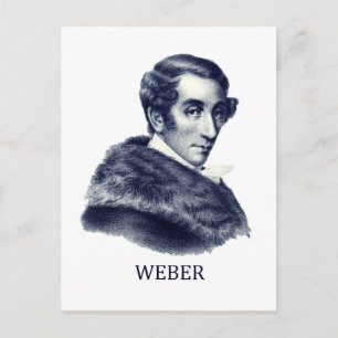 Carl Maria von Weber, blau Postkarte
