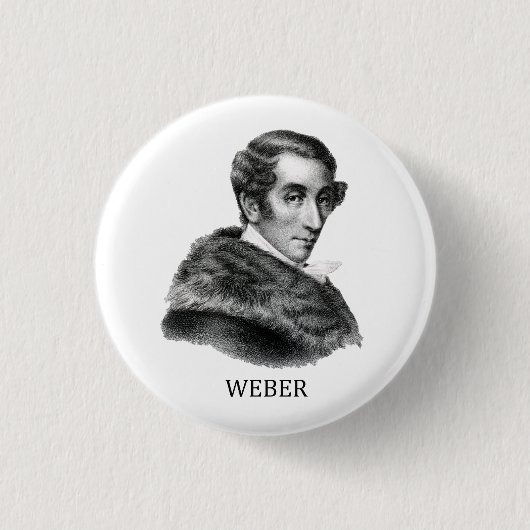 Carl Maria von Weber, schwarz Button (Vorderseite)