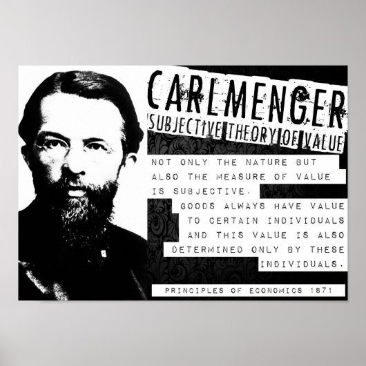 Carl Menger Österreichische Schule Freier Markt Poster (Vorne)