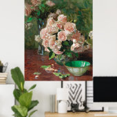 Carl Moll Vintag White Roses Poster (Heimbüro)