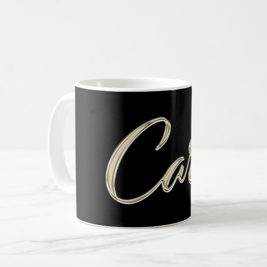 Carl Name whitegold Tasse Teetasse Kaffeetasse (Vorderseite Links)