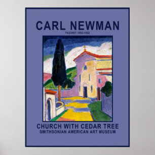 Carl Newman Kirche mit einem Zederbaum Museum Post Poster