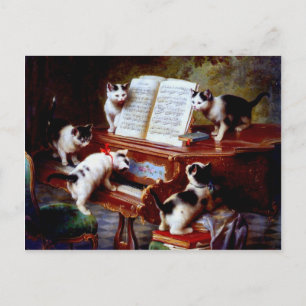 Carl Reichert Kätzchen spielen Klavier Postkarte