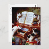 Carl Reichert Kittens Piano Postkarte (Vorne/Hinten)