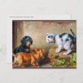 Carl Reichert Painting Brave Kitten Postcross Postkarte (Vorne/Hinten)