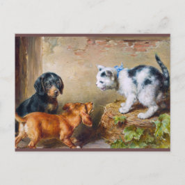 Carl Reichert Painting Brave Kitten Postcross Postkarte