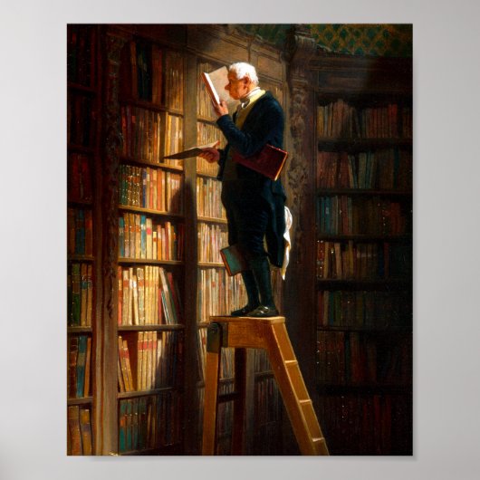 Carl Spitzweg Der Bücherwurm Deutsche Malerei Poster (Vorne)
