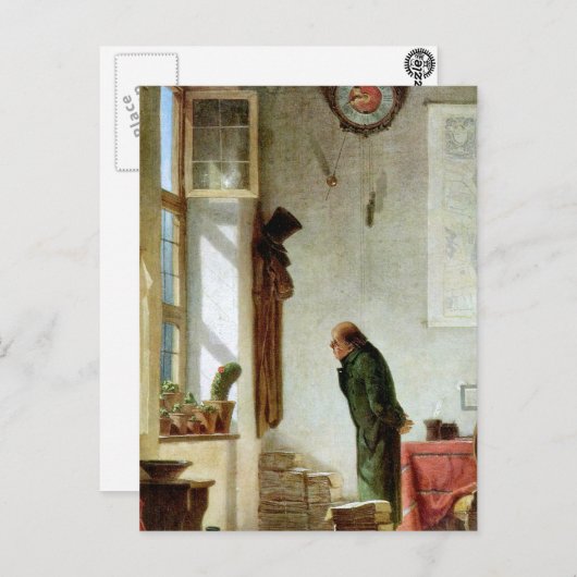 Carl Spitzweg - Der Kakteen-Enthusiast Postkarte (Vorne/Hinten)