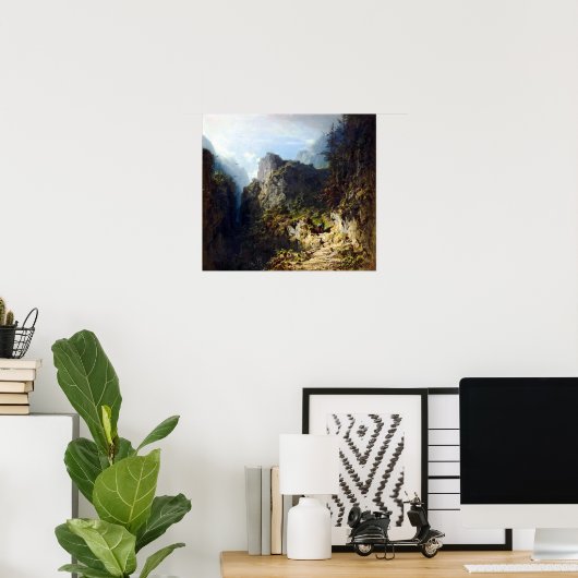 Carl Spitzweg Landschaft mit Liebe Poster (Heimbüro)