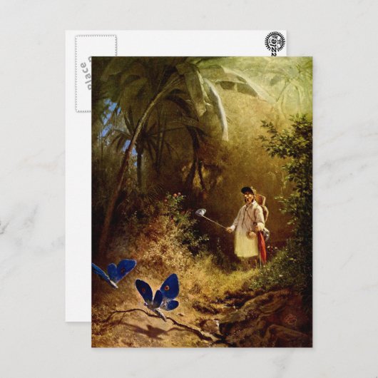 Carl Spitzweg - The Butterfly Hunter Postkarte (Vorne/Hinten)