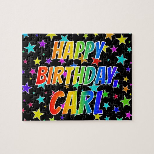 "CARL" Vorname, Spaß "GLÜCKLICHER BIRTHTAG" Puzzle (Horizontal)