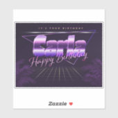 Carla Name Vorname lila retro Sticker Geburtstag (Blatt)