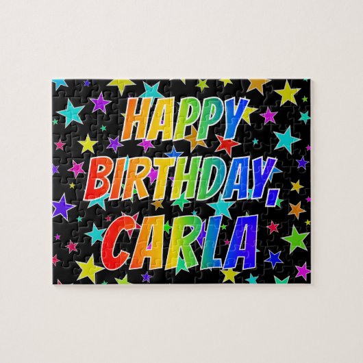 "CARLA" Vorname, Spaß "GLÜCKLICHER GEBURTSTAG" Puzzle (Horizontal)