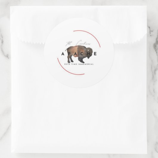 Carlanas Apache Runder Aufkleber (Tasche)