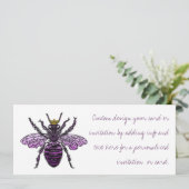 Carleighs Bienenkönigin-Einladungs-Mitteilungen Einladung (Stehend Vorderseite)