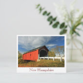 Carleton Covered Bridge Swanzey NH, New Hampshire Postkarte (Stehend Vorderseite)