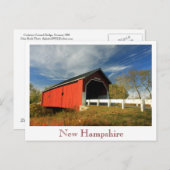Carleton Covered Bridge Swanzey NH, New Hampshire Postkarte (Vorne/Hinten)
