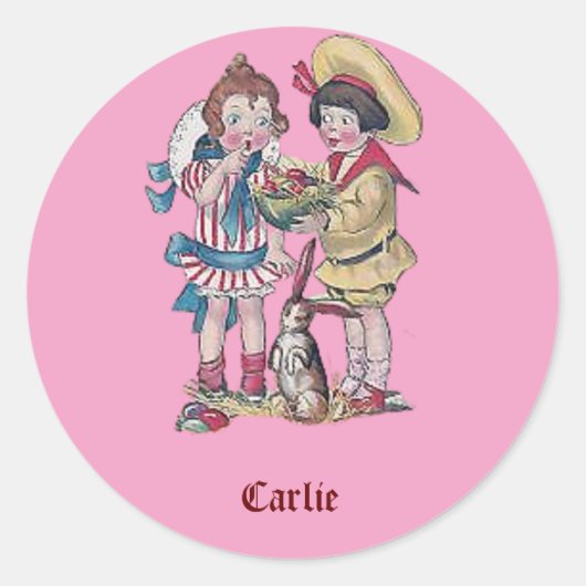 CARLIE ~ EASTER Aufkleber Vintag 1911 ~ Niedlich! (Vorderseite)